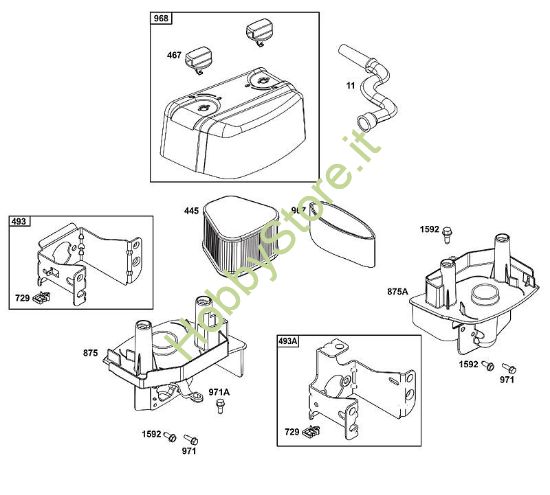 A - GRUPPO FILTRO ARIA B&S - 12 €¦ 123P02-0067-H1 brand Stihl